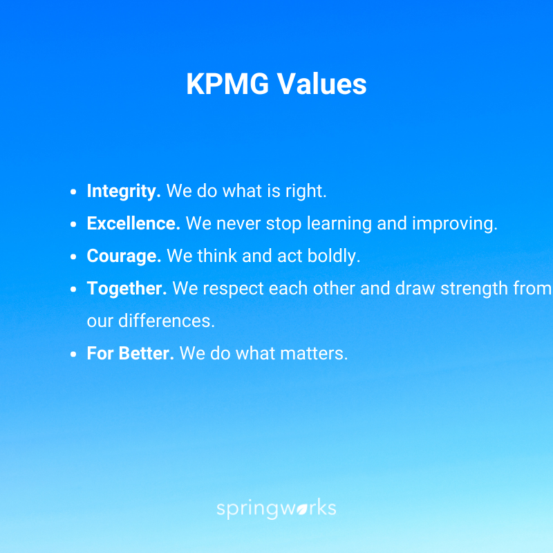 KPMG Values