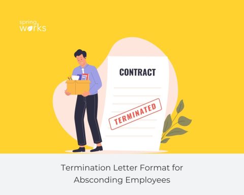 HR manager reviewing a termination letter format for an absconding employee in India